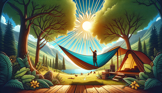 a photo of Hammock Tent Sun Protection depicted by a hawk nest hammock tent in the sun